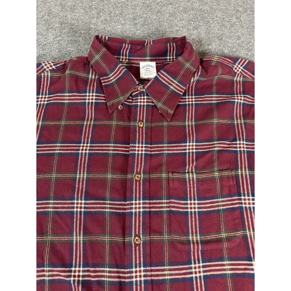 Mens Brooks Brothers 1818 Regent Soft Flannel Long Sleeve Button Up Shirt‎ XXL